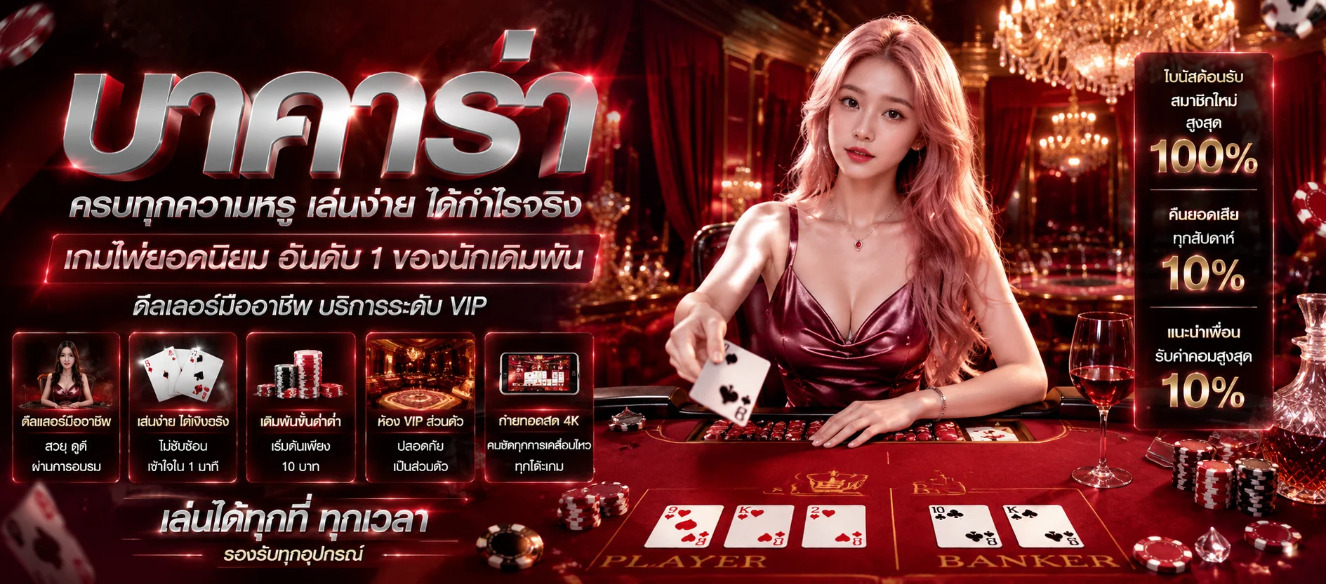 คาสิโนออนไลน์ PGXO888 ถ่ายทอดสดบาคาร่า รูเล็ต